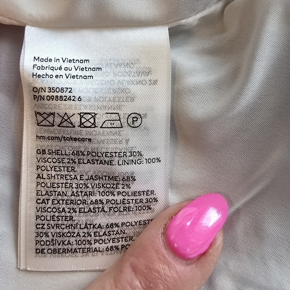 H&M Gray Single Breasted Button Blazer Suit Jacket L - Picture 7 of 7